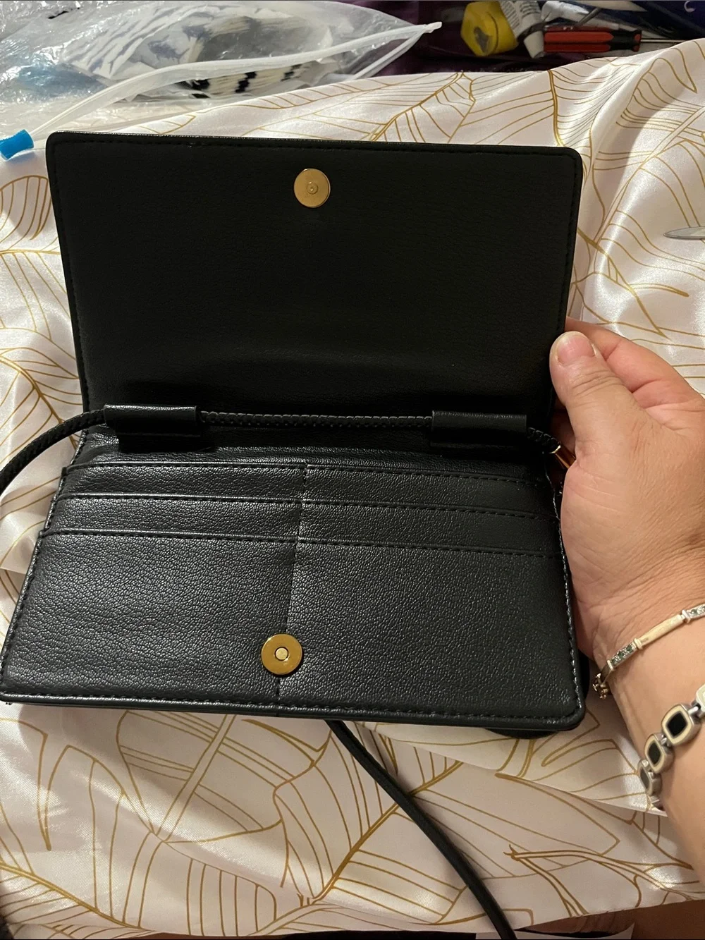 Rachel Zoe Black Quilted Crossbody with Gold RZ Logo